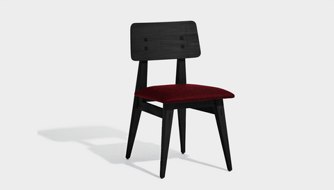 reddie-raw dining chair 46W x 54D x 82H *cm / Wood Teak~Black / Fabric~Keylargo Bordeaux Vinny Dining Chair