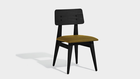 reddie-raw dining chair 46W x 54D x 82H *cm / Wood Teak~Black / Fabric~Keylargo Grass Vinny Dining Chair