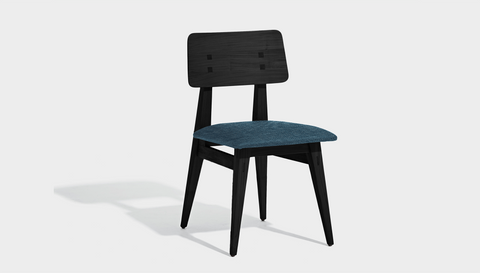 reddie-raw dining chair 46W x 54D x 82H *cm / Wood Teak~Black / Fabric~Keylargo Ocean Vinny Dining Chair