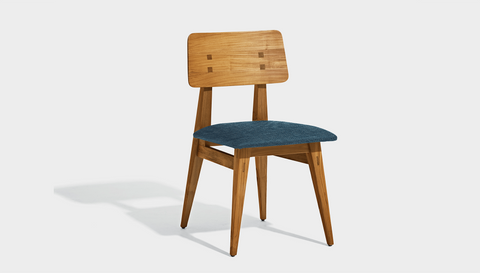 reddie-raw dining chair 46W x 54D x 82H *cm / Wood Teak~Oak / Fabric~Keylargo Ocean Vinny Dining Chair