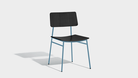 reddie-raw dining chair 46W x 54D x 82H *cm / Wood Veneer~Black / Metal~Blue Milton Dining Chair