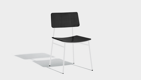 reddie-raw dining chair 46W x 54D x 82H *cm / Wood Veneer~Black / Metal~White Milton Dining Chair