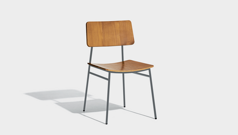 reddie-raw dining chair 46W x 54D x 82H *cm / Wood Veneer~Oak / Metal~Grey Milton Dining Chair