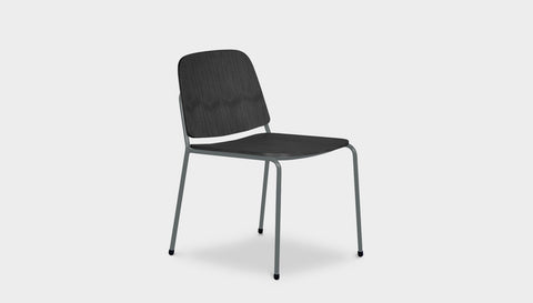 reddie-raw dining chair 49W x 49D x 80H *cm / Wood Veneer~Black / Metal~Grey Kami Stackable Dining Chair