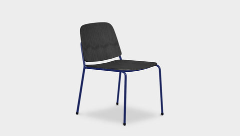 reddie-raw dining chair 49W x 49D x 80H *cm / Wood Veneer~Black / Metal~Navy Kami Stackable Dining Chair