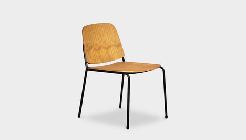 reddie-raw dining chair 49W x 49D x 80H *cm / Wood Veneer~Oak / Metal~Black Kami Stackable Dining Chair