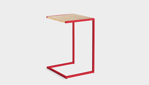 reddie-raw laptop table 45W x 40D x 65H *cm / Wood-Veneer~Oak / Metal~Red Suzy Laptop Table