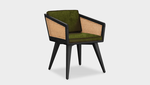 reddie-raw lounge chair 57W x 58D x 76H *cm / Wood Teak~Black / Fabric~Magma-Grass Jay Rattan Chair