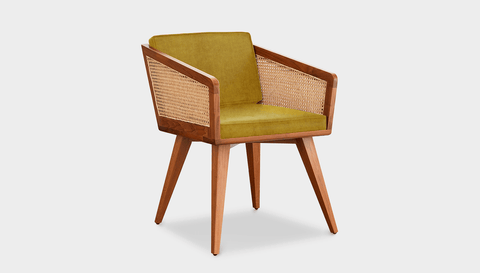reddie-raw lounge chair 57W x 58D x 76H *cm / Wood Teak~Natural / Fabric~Velma Mustard Jay Rattan Chair
