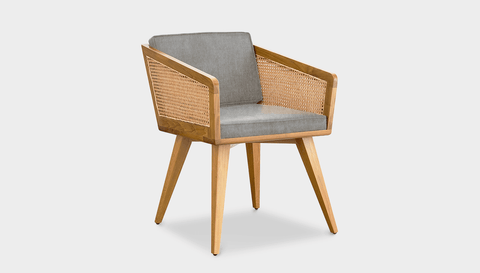 reddie-raw lounge chair 57W x 58D x 76H *cm / Wood Teak~Oak / Fabric~Magma-Frost Jay Rattan Chair