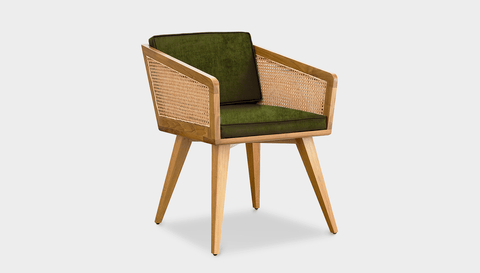 reddie-raw lounge chair 57W x 58D x 76H *cm / Wood Teak~Oak / Fabric~Magma-Grass Jay Rattan Chair