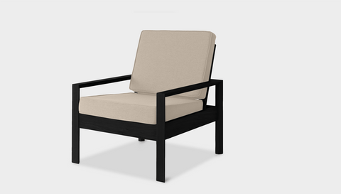 reddie-raw lounge chair 74W x 78D x 75H *cm / Wood Teak~Black / Fabric~Vienna Custard Suzy Lounge Chair