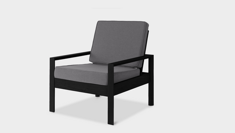 reddie-raw lounge chair 74W x 78D x 75H *cm / Wood Teak~Black / Fabric~Vienna Midgrey Suzy Lounge Chair