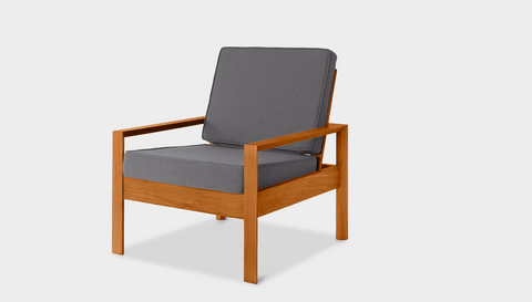 reddie-raw lounge chair 74W x 78D x 75H *cm / Wood Teak~Natural / Fabric~Vienna Midgrey Suzy Lounge Chair
