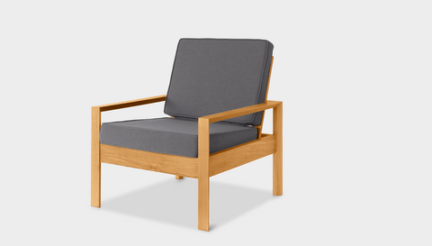 reddie-raw lounge chair 74W x 78D x 75H *cm / Wood Teak~Oak / Fabric~Vienna Midgrey Suzy Lounge Chair