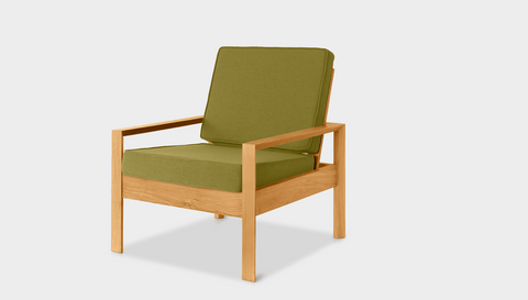 reddie-raw lounge chair 74W x 78D x 75H *cm / Wood Teak~Oak / Fabric~Vienna Moss Suzy Lounge Chair