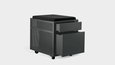 reddie-raw mobile storage 40W x 50D x 50H *cm / Fabric~Charcoal / Metal~Grey NCW Desk Drawer Pedestal with Cushion