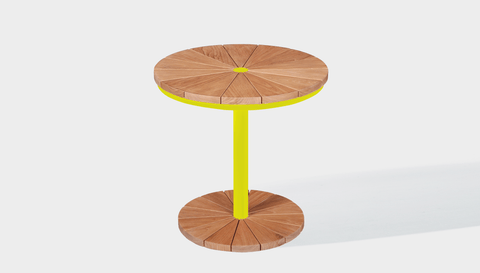 reddie-raw outdoor coffee table ( 60dia x 45 H) *cm / Wood Teak~Natural / Metal~Yellow Bob Outdoor Pedestal Coffee Table