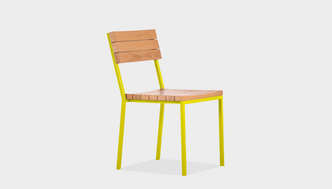 reddie-raw outdoor seating 42W x 50D x 80H  *cm / Wood Teak~Natural / Metal~Yellow Suzy Outdoor Stackable Dining Chair