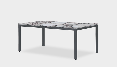 reddie-raw rectangular 160L x 90D x 75H *cm / Stone~Calacatta Viola / Metal~Grey Bob Table - Marble