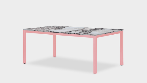 reddie-raw rectangular 160L x 90D x 75H *cm / Stone~Calacatta Viola / Metal~Pink Bob Table - Marble