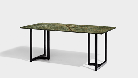 reddie-raw rectangular 160L x 90D x 75H *cm / Stone~Forest Green / Metal~Black Suzy Table- Marble
