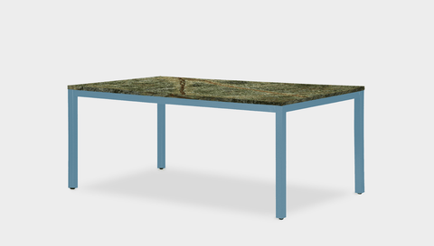 reddie-raw rectangular 160L x 90D x 75H *cm / Stone~Forest Green / Metal~Blue Bob Table - Marble
