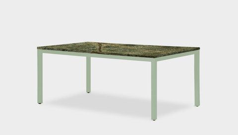 reddie-raw rectangular 160L x 90D x 75H *cm / Stone~Forest Green / Metal~Mint Bob Table - Marble