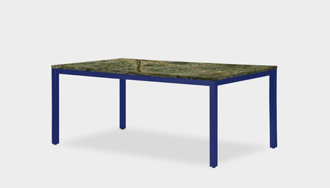 reddie-raw rectangular 160L x 90D x 75H *cm / Stone~Forest Green / Metal~Navy Bob Table - Marble