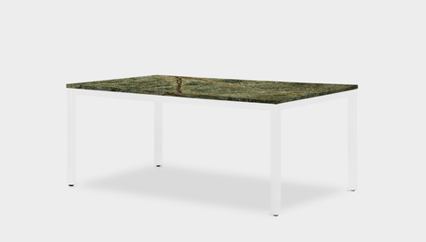 reddie-raw rectangular 160L x 90D x 75H *cm / Stone~Forest Green / Metal~White Bob Table - Marble