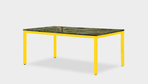 reddie-raw rectangular 160L x 90D x 75H *cm / Stone~Forest Green / Metal~Yellow Bob Table - Marble