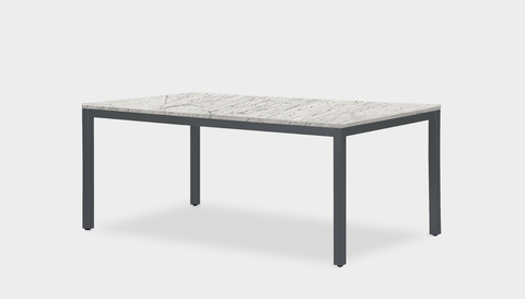 reddie-raw rectangular 160L x 90D x 75H *cm / Stone~White Veined Marble / Metal~Grey Bob Table - Marble