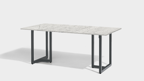 reddie-raw rectangular 160L x 90D x 75H *cm / Stone~White Veined Marble / Metal~Grey Suzy Table- Marble