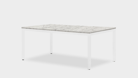 reddie-raw rectangular 160L x 90D x 75H *cm / Stone~White Veined Marble / Metal~White Bob Table - Marble