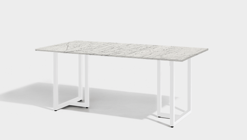 reddie-raw rectangular 160L x 90D x 75H *cm / Stone~White Veined Marble / Metal~White Suzy Table- Marble