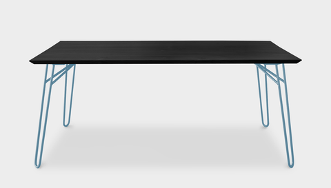 reddie-raw rectangular 160L x 90D x 75H *cm / Wood Teak~Black / Metal~Blue Willy Dining Table - Wood