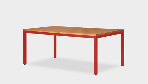reddie-raw rectangular 160L x 90D x 75H *cm / Wood Teak~Natural / Metal~Red Bob Table Table - Wood