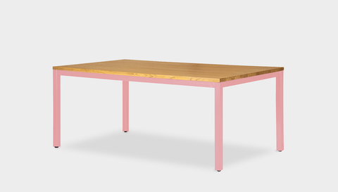 reddie-raw rectangular 160L x 90D x 75H *cm / Wood Teak~Oak / Metal~Pink Bob Table Table - Wood