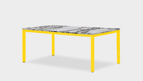 reddie-raw rectangular 210L x 90D x 75H *cm / Stone~Calacatta Viola / Metal~Yellow Bob Table - Marble