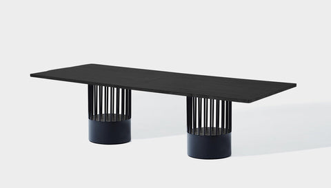 reddie-raw rectangular 240W x 100D x 75H *cm / Wood Veneer~Black / Metal~Black Willy Cage Table - Wood