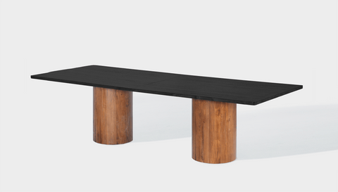 reddie-raw rectangular 240W x 100D x 75H *cm / Wood Veneer~Black / Wood Veneer~Teak Dora Drum Table - Wood