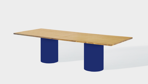 reddie-raw rectangular 240W x 100D x 75H *cm / Wood Veneer~Oak / Metal~Navy Dora Drum Table - Wood