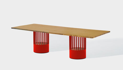 reddie-raw rectangular 240W x 100D x 75H *cm / Wood Veneer~Oak / Metal~Red Willy Cage Table - Wood