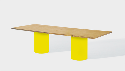 reddie-raw rectangular 240W x 100D x 75H *cm / Wood Veneer~Oak / Metal~Yellow Dora Drum Table - Wood