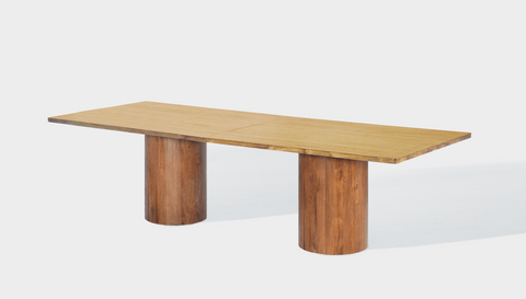 reddie-raw rectangular 240W x 100D x 75H *cm / Wood Veneer~Oak / Wood Veneer~Teak Dora Drum Table - Wood