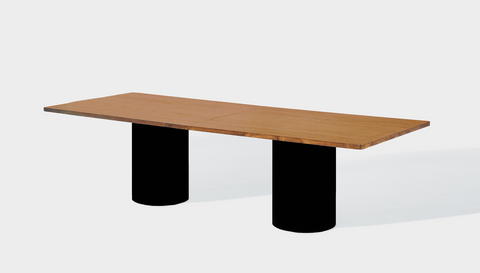 reddie-raw rectangular 240W x 100D x 75H *cm / Wood Veneer~Teak / Metal~Black Dora Drum Table - Wood