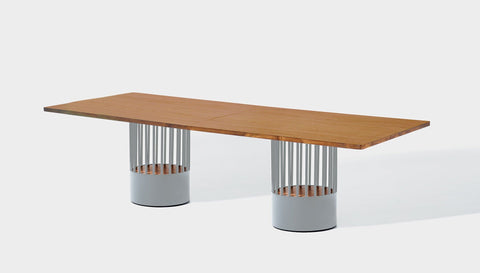 reddie-raw rectangular 240W x 100D x 75H *cm / Wood Veneer~Teak / Metal~Grey Willy Cage Table - Wood