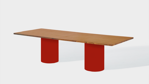 reddie-raw rectangular 240W x 100D x 75H *cm / Wood Veneer~Teak / Metal~Red Dora Drum Table - Wood