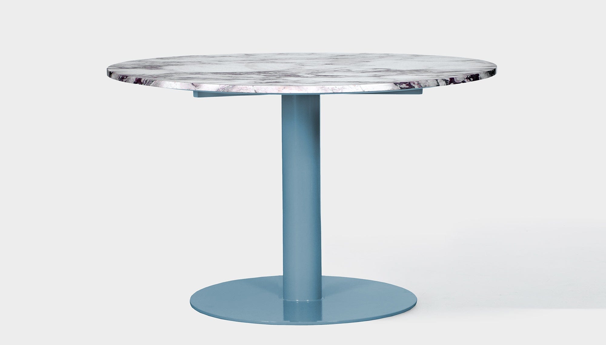 reddie-raw round 100dia x 75H *cm / Stone~Calacatta Viola / Metal~Blue Bob Pedestal Table - Marble