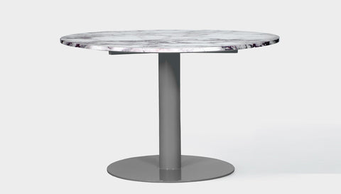 reddie-raw round 100dia x 75H *cm / Stone~Calacatta Viola / Metal~Grey Bob Pedestal Table - Marble